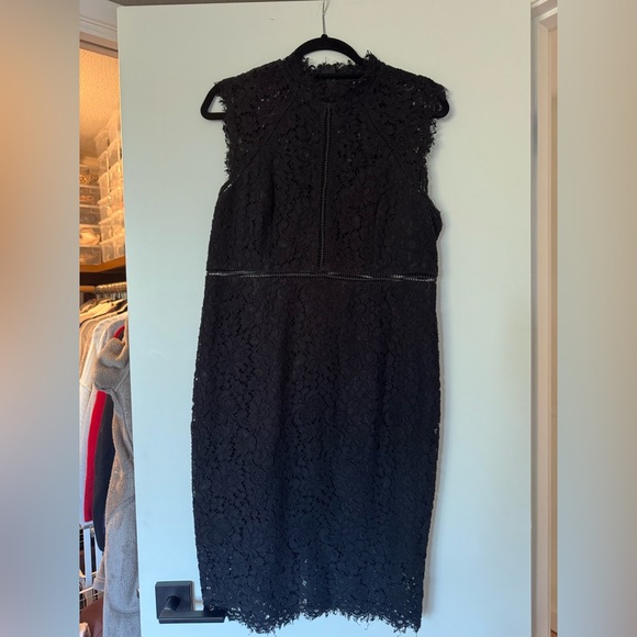 Bardot Lace Black Dress -12 - Picture 2 of 5